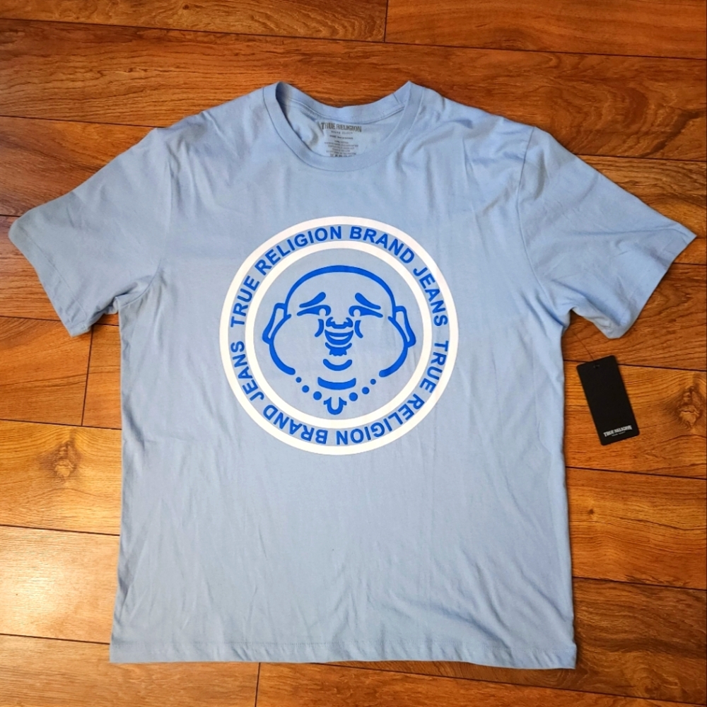 True Religion mens t shirt with buddha face